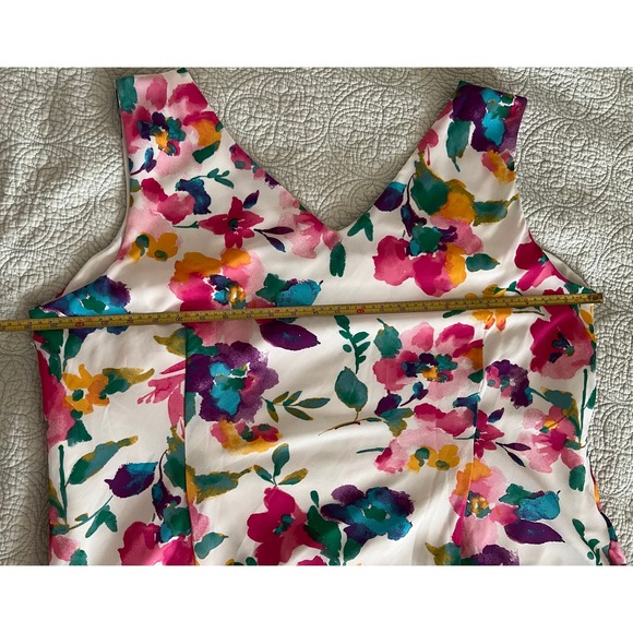 Jessica London Sleeveless V Neck Midi Length Floral Print Dress SZ 28W - Picture 7 of 11